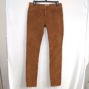 EUC Free People Corduroy Low Rise Skinny Jeans Size 28 Brown Soft Fabric